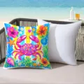 Colorful summer beach crab starfish throw pillow for tropical resort outdoor patio decor - 45*45cm Short Plush Single Sided Without Core / CDR491-11