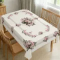Vintage pink rose floral tablecloth, elegant rectangular table cover for dining room decor. - 40x60cm Brushed Fabric / Vintage Pink Rose (ZB741-6)