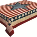 Independence Day tablecloth patriotic US flag design red white blue table cover for party - Style 4 / Brushed Fabric