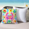 Colorful summer tropical island crab starfish decorative throw pillow for beach resort home - 45*45cm Short Plush Single Sided Without Core / CDR491-14