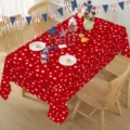 Independence Day red tablecloth with blue and white stars for festive party home table decor - Independence Day Red Starry Sky Style (ZB225-7) / 40*60cm Brushed Fabric