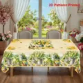 Nappe d'été motif citron bordure festonnée pour décoration salle à manger anti-poussière - Style ZB742-9 (Bord Festonné) / 40x60cm Tissu Brossé