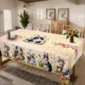 Nappe florale de printemps chat mignon lapin impression couverture de table pour salon - HZB734-5