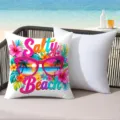 Colorful summer beach throw pillow tropical island vacation style cushion for outdoor sofa decor - 45*45cm Short Plush Single Sided Without Core / CDR491-16