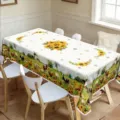 Farm sunflower rectangular tablecloth, pastoral style dining table dustproof cover decor. - 40x60cm Brushed Fabric / Pastoral Sunflower Farm (ZB741-9)