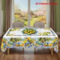 Nappe de table citron d'été style méditerranéen housse rectangulaire pour salle à manger. - Style ZB742-10 (Bord Festonné) / 40x60cm Tissu Brossé