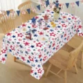 Patriotic Independence Day Tablecloth Red White Blue Stars Table Cover for Party Decor - Style 8 / 40*60cm Brushed Fabric