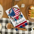 Patriotisches Küchengeschirrtuch mit US-Flagge Stern Design und Kranz für den 4. Juli - Stil 13 / 1 Stück