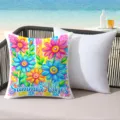 Summer tropical floral throw pillow cover for outdoor patio beach resort home decor. - 45*45cm Short Plush Single Sided Without Core / CDR491-18