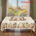 Nappe florale printemps été, housse de table décorative anti-poussière pour salle à manger. - HZB730-22 / Tissu Brossé