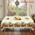 Nappe à motif fruits d'été à bord festonné, housse de table à manger imperméable anti-poussière. - Style ZB742-12 (Bord Festonné) / 40x60cm Tissu Brossé