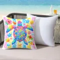 Colorful sea turtle throw pillow, summer tropical beach cushion for outdoor patio decor - 45*45cm Short Plush Single Sided Without Core / CDR491-19