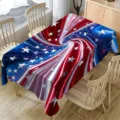 Independence day rectangular tablecloth patriotic star swirl design table cover for home decor - Independence Day Stars and Stripes Printed Style (ZB225-9) / 40*60cm Brushed Fabric