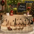 Tovaglia di Natale gonna da tavolo decorativa natalizia motivo villaggio di neve per casa - Stile 13 / 140*75CM