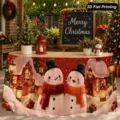 Natale tovaglia impermeabile in poliestere pupazzi di neve decorazione gonna da tavolo - Stile 16 / 140*75CM