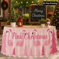 Gonna da tavolo di Natale impermeabile fenicottero rosa festa decorazione casa - Stile Fenicottero Rosa di Natale (ZQUN11-21) / 140*75CM