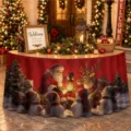 Weihnachten Tischrock Weihnachtsmann Schneemann Druck wasserdicht Polyester Deko Variante - ZQUN17-20