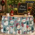 Tovaglia di Natale poliestere impermeabile decorativa stampa pupazzo di neve gonna - Stile Pupazzo di Neve Cartoon Blu e Bianco (ZQUN11-25) / 140*75CM