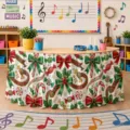 Gonna da tavola di Natale in poliestere impermeabile decorazione festiva variante. - Stampa Elementi di Natale Fondo Bianco (ZQUN11-29) / 140*75CM