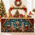Weihnachten wasserdichter Tischrock Nussknacker Ballett Thema Deko für Party Abdeckung - Nussknacker Ballett Stil (ZQUN17-37)