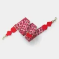 Red white geometric pattern wide bag strap adjustable replacement shoulder strap for crossbody bags - Red