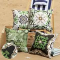 Waterproof outdoor throw pillow covers bohemian geometric floral cushion covers for sofa - Style 6 / Set of 4
