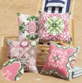Waterproof bohemian geometric floral throw pillow covers for outdoor sofa home decor - Style 5 / Set of 4