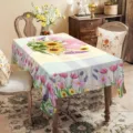 Frühlingsblumen Tischdecke rechteckig für Esszimmer Heimtextilien Dekoration Staubdicht - 40x60cm Gebürsteter Stoff / ZB711-14