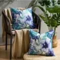Modern waterproof floral throw pillow cover for living room sofa, outdoor patio and bedroom decor. - Modern Tropical Print (DYM472-2) / 45x45cm