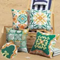Waterproof outdoor throw pillow covers bohemian geometric decorative cushion cases - Style 2 / Set of 4