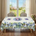 Nappe de table florale printemps été avec charmant design cottage et lavande pour salle. - HZB730-31 / Tissu Brossé