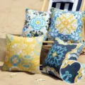 Waterproof outdoor throw pillow cover bohemian geometric floral cushion cover sofa decor - Style 1 / Set of 4