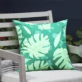 Outdoor waterproof plant leaf print throw cushion cover decorative square pillowcase for sofa. - Green Tropical Leaf Print (DYM472-7) / 45x45cm