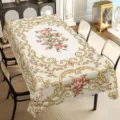 European vintage floral tablecloth detail view, elegant damask design for table decor. - 40x60cm Brushed Fabric / ZB711-1