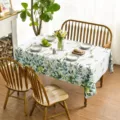 Spring botanical eucalyptus tablecloth home dining table decor spring summer floral fabric design - 40x60cm Brushed Fabric / ZB711-3