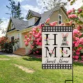 Easter garden flag outdoor decor with cute bunny and tulips for spring holiday yard display. - Black White Plaid Border Rabbit (HYQ71-3)