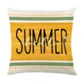 Funda de cojín de verano amarilla a rayas con abeja bonita y estampado para sofá cama. - 45*45cm Lino Una Cara Sin Relleno / Estampado de Girasol (DYM468-2)