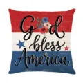 American Independence Day patriotic pillow cover red white and blue sofa cushion cover - 45*45cm Linen Single-Sided No Insert / DYM467-2