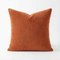 Funda de cojín lisa de pana estilo sencillo para sofá de sala de estar decoración del hogar. - Funda de Almohada Única (Sin Relleno) / Naranja / 45x45 cm