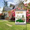Easter garden flag cute bunny truck floral spring outdoor yard decoration banner 12x18 inch - Green Truck Rabbit Easter Egg (HYQ71-1)