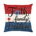 Patriotic American Independence Day throw pillow cover, red white and blue sofa cushion. - 45*45cm Linen Single-Sided No Insert / DYM467-3