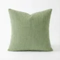 Funda de cojín de pana minimalista de color liso suave para sofá de sala decoración del hogar - Funda de Almohada Única (Sin Relleno) / Verde esmeralda / 45x45 cm