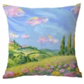 Decorative oil painting landscape throw pillow cover for sofa home decor summer style. - CDR275-11 Style / Single Side Printing Without Core