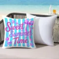 Summer beach vacation throw pillow with sweet text and cute starfish pattern for indoor outdoor. - 45*45cm Short Plush Single Sided Without Core / CDR491-29