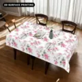 Elegant pink rose floral tablecloth for dining table, decorative dust-proof table cover for home. - 40x60cm (20g) / Pink Rose Floral (ZB741-13)