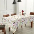 Floral tablecloth for dining table, decorative spring summer fabric dust cover home decor. - 40x60cm Brushed Fabric / Colorful Watercolor Floral (ZB741-16)