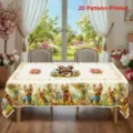 Yorkshire Terrier floral tablecloth for spring summer home dining table decor dustproof cover - 40x60cm Brushed Fabric / Yorkshire Terrier (ZB741-19)