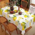 Lemon print tablecloth spring summer floral dining table cover for home kitchen decoration - 40x60cm Brushed Fabric / Fresh Lemon Floral (ZB741-20)