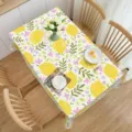 Lemon floral pattern tablecloth for dining table spring summer home decor dustproof cloth - 40x60cm / Lemon Leaves and Flowers (ZB741-21)