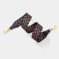 Courroie de sac tissée de rechange avec motif chevron et quincaillerie dorée élégante. - Bleu Boucle Dorée